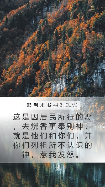 耶 利 米 书 44:3 CUVS Bible Verse Image
