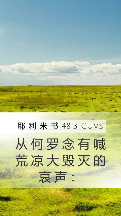 耶 利 米 书 48:3 CUVS Mobile Phone Wallpaper - 从 何 罗 念 有 喊 荒 凉 大 毁 灭 的 - Mobile Bible Verse Wallpaper