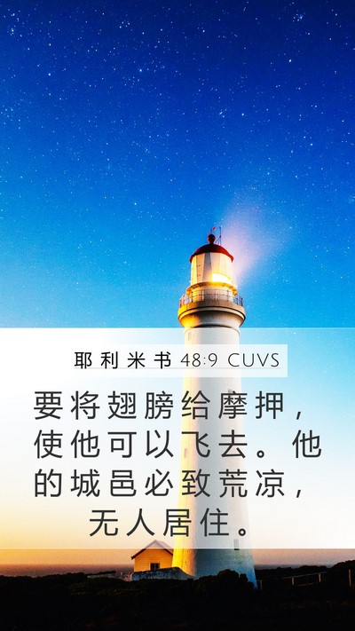 耶 利 米 书 48:9 CUVS Mobile Phone Wallpaper - 要 将 翅 膀 给 摩 押 ， 使 他 可 以 - Mobile Bible Verse Wallpaper
