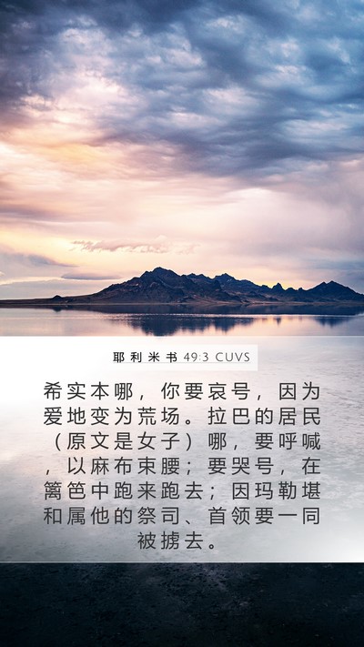 耶 利 米 书 49:3 CUVS Bible Verse Image