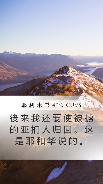 耶 利 米 书 49:6 CUVS Bible Verse Image