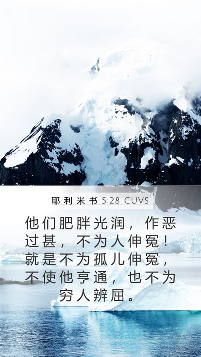 耶 利 米 书 5:28 CUVS Bible Verse Image