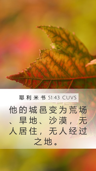 耶 利 米 书 51:43 CUVS Bible Verse Image