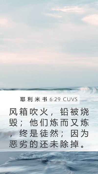 耶 利 米 书 6:29 CUVS Bible Verse Image