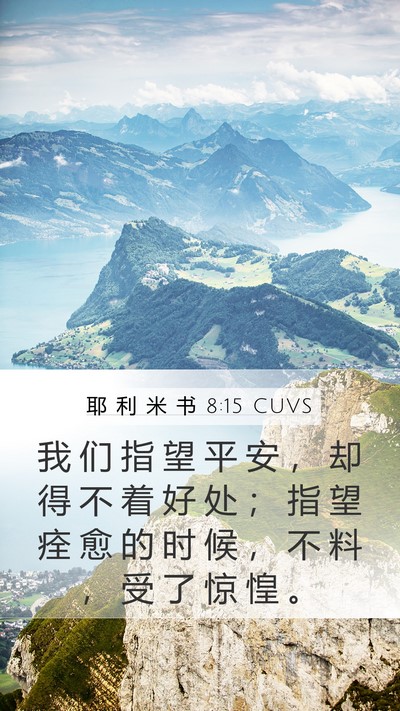 耶 利 米 书 8:15 CUVS Mobile Phone Wallpaper - 我 们 指 望 平 安 ， 却 得 不 着 好 - Mobile Bible Verse Wallpaper