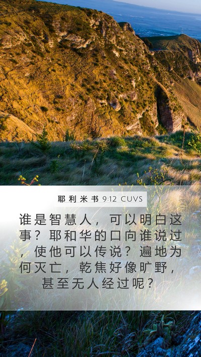 耶 利 米 书 9:12 CUVS Bible Verse Image
