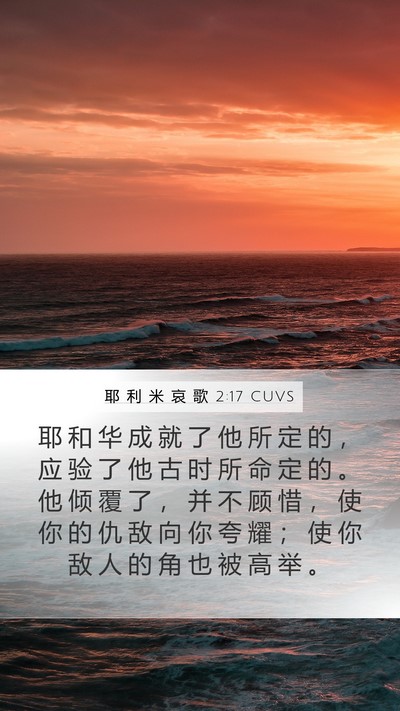 耶 利 米 哀 歌 2:17 CUVS Bible Verse Image