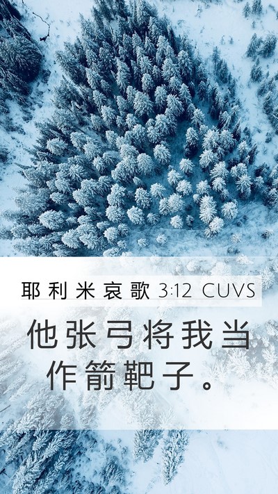 耶 利 米 哀 歌 3:12 CUVS Bible Verse Image