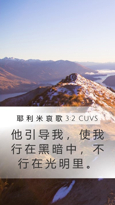 耶 利 米 哀 歌 3:2 CUVS Bible Verse Image