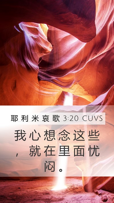 耶 利 米 哀 歌 3:20 CUVS Bible Verse Image