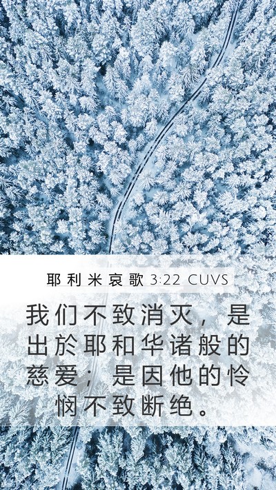 耶 利 米 哀 歌 3:22 CUVS Bible Verse Image