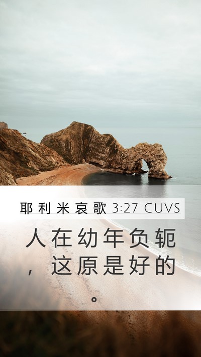 耶 利 米 哀 歌 3:27 CUVS Bible Verse Image