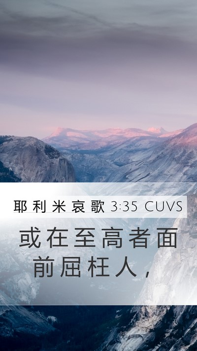 耶 利 米 哀 歌 3:35 CUVS Bible Verse Image