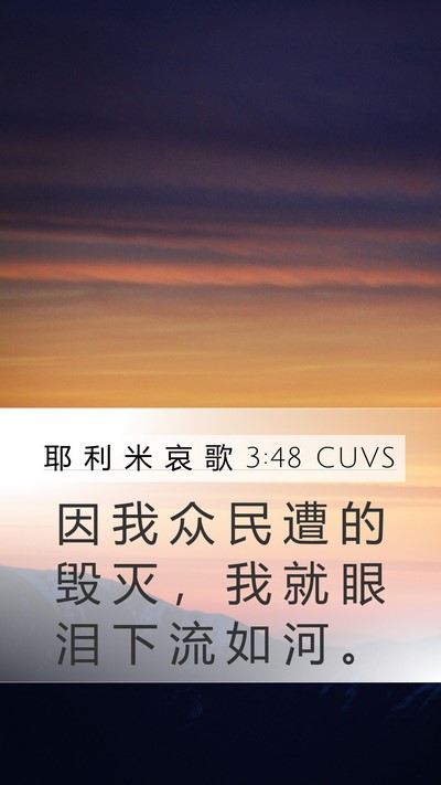 耶 利 米 哀 歌 3:48 CUVS Bible Verse Image