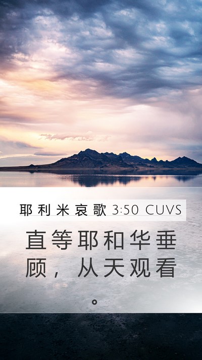 耶 利 米 哀 歌 3:50 CUVS Bible Verse Image