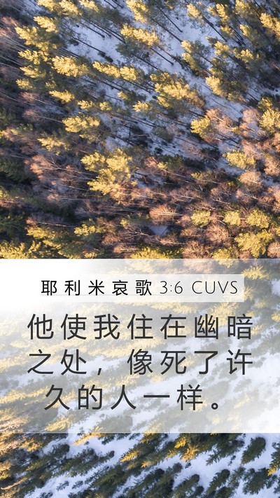 耶 利 米 哀 歌 3:6 CUVS Bible Verse Image