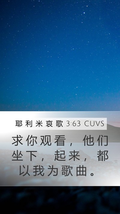 耶 利 米 哀 歌 3:63 CUVS Bible Verse Image