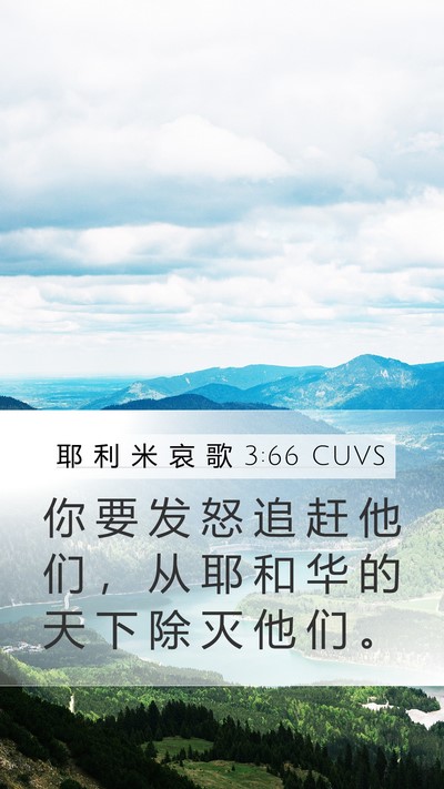 耶 利 米 哀 歌 3:66 CUVS Bible Verse Image