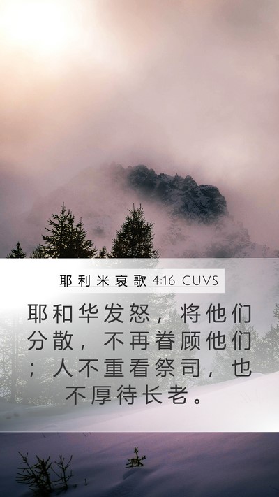 耶 利 米 哀 歌 4:16 CUVS Bible Verse Image