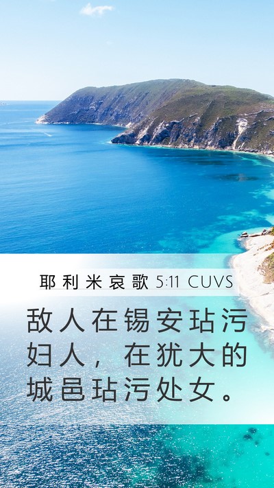 耶 利 米 哀 歌 5:11 CUVS Bible Verse Image