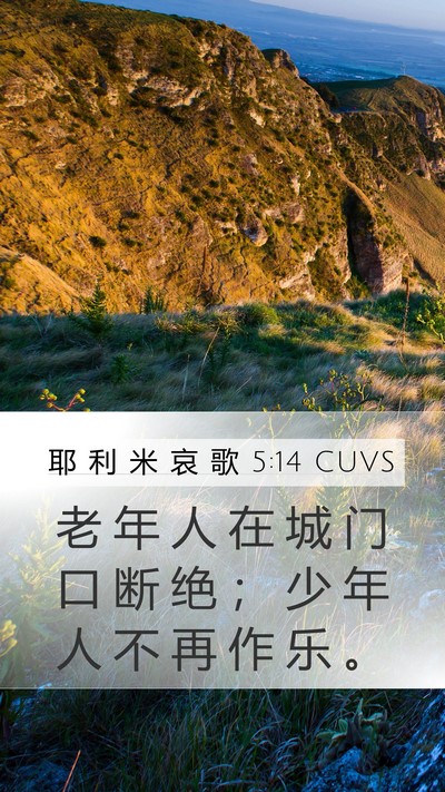 耶 利 米 哀 歌 5:14 CUVS Bible Verse Image