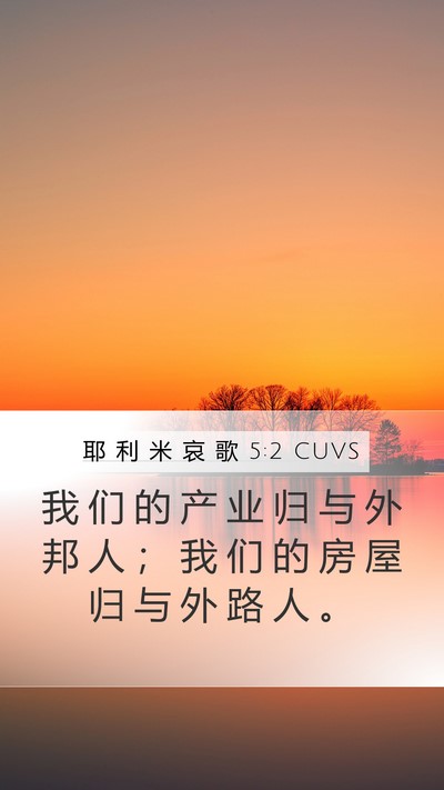 耶 利 米 哀 歌 5:2 CUVS Bible Verse Image