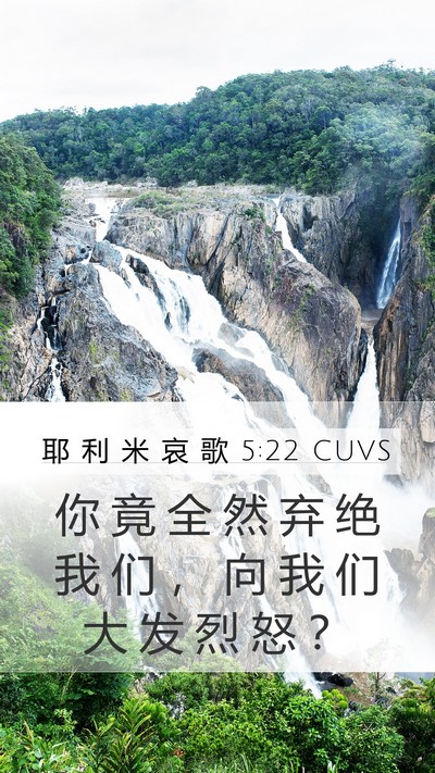 耶 利 米 哀 歌 5:22 CUVS Bible Verse Image