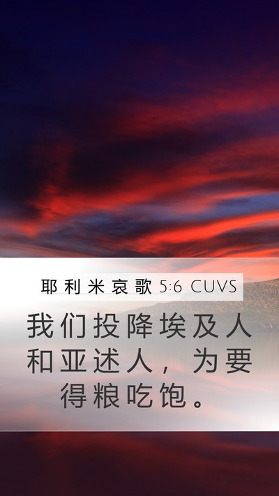 耶 利 米 哀 歌 5:6 CUVS Bible Verse Image