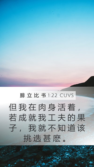腓 立 比 书 1:22 CUVS Mobile Phone Wallpaper - 但 我 在 肉 身 活 着 ， 若 成 就 我 - Mobile Bible Verse Wallpaper