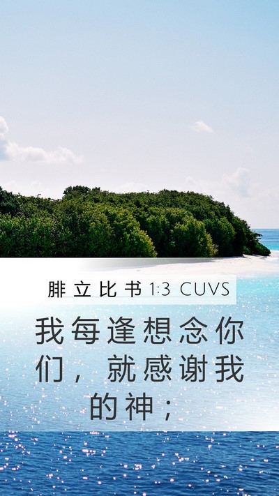 腓 立 比 书 1:3 CUVS Bible Verse Image