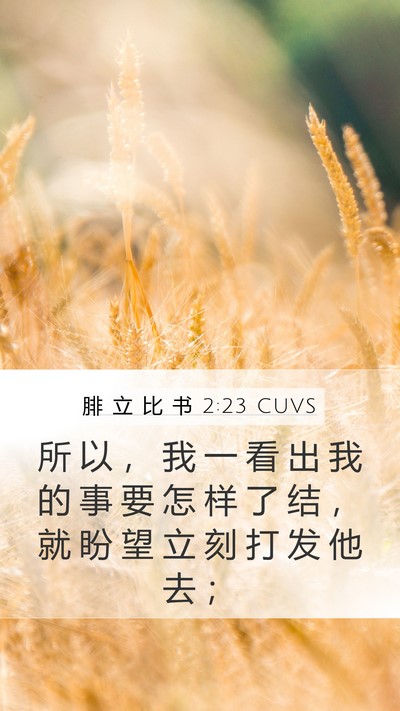 腓 立 比 书 2:23 CUVS Bible Verse Image