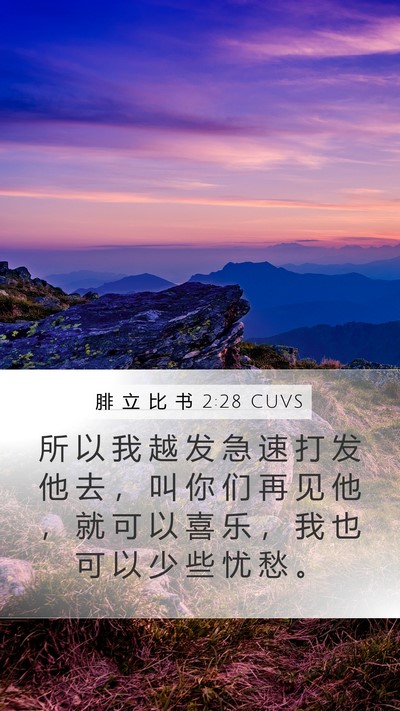 腓 立 比 书 2:28 CUVS Bible Verse Image