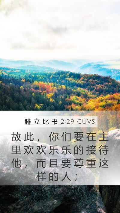 腓 立 比 书 2:29 CUVS Bible Verse Image