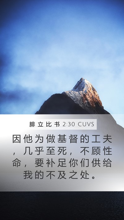 腓 立 比 书 2:30 CUVS Bible Verse Image