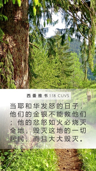 西 番 雅 书 1:18 CUVS Bible Verse Image