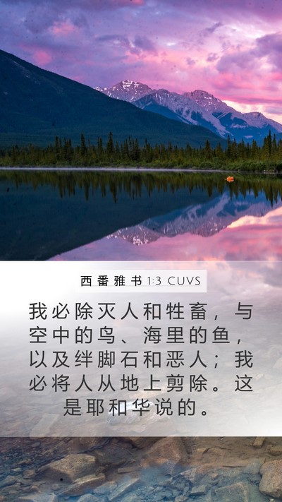 西 番 雅 书 1:3 CUVS Bible Verse Image