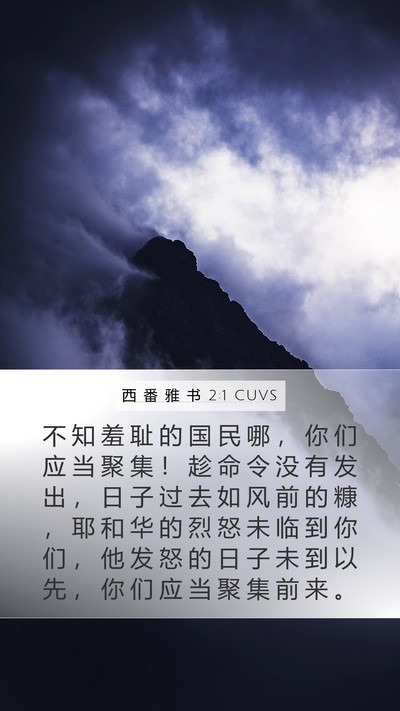 西 番 雅 书 2:1 CUVS Bible Verse Image