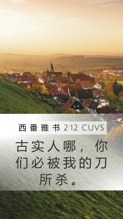 西 番 雅 书 2:12 CUVS Bible Verse Image