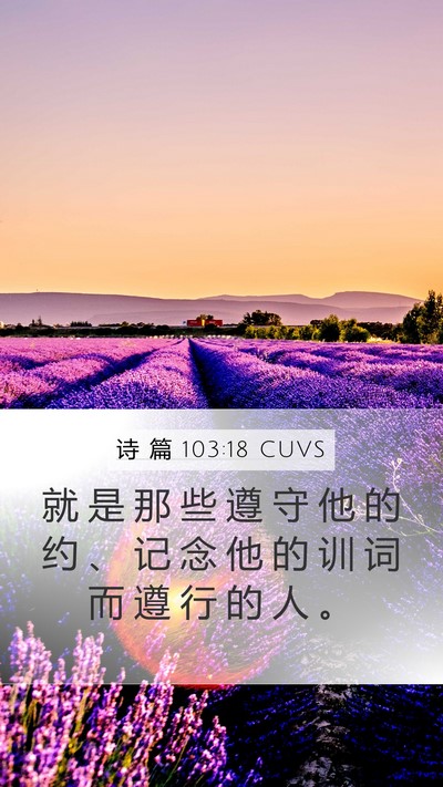 诗 篇 103:18 CUVS Mobile Phone Wallpaper - 就 是 那 些 遵 守 他 的 约 、 记 念 - Mobile Bible Verse Wallpaper