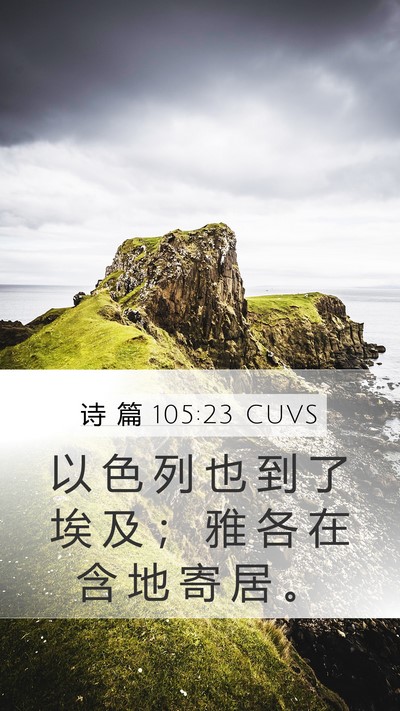 诗 篇 105:23 CUVS Bible Verse Image