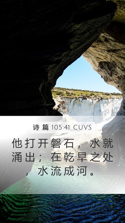 诗 篇 105:41 CUVS Bible Verse Image