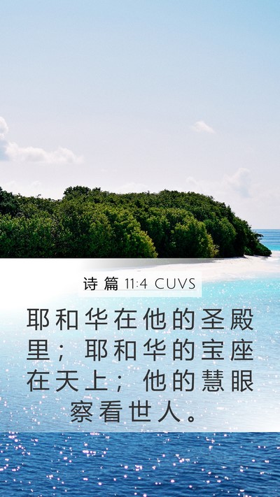 诗 篇 11:4 CUVS Bible Verse Image
