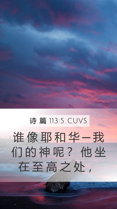 诗 篇 113:5 CUVS Bible Verse Image