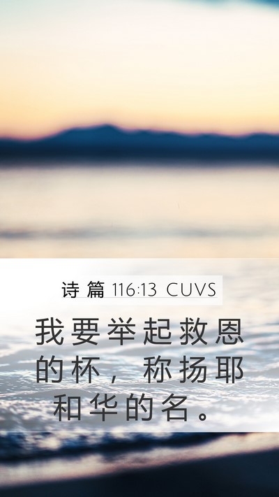 诗 篇 116:13 CUVS Bible Verse Image