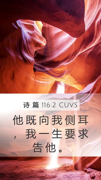 诗 篇 116:2 CUVS Bible Verse Image