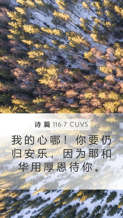 诗 篇 116:7 CUVS Bible Verse Image