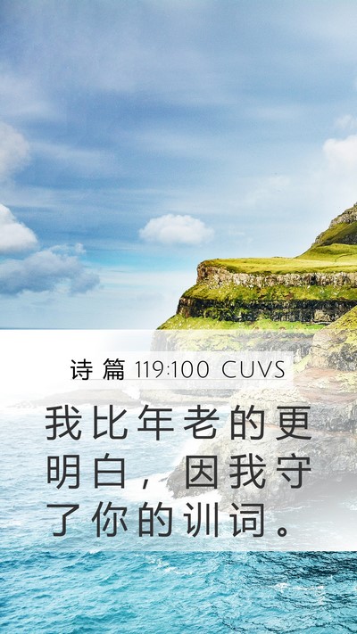诗 篇 119:100 CUVS Bible Verse Image