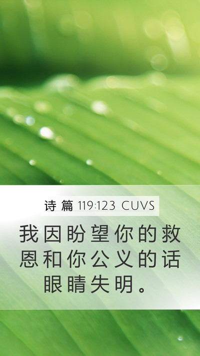 诗 篇 119:123 CUVS Bible Verse Image