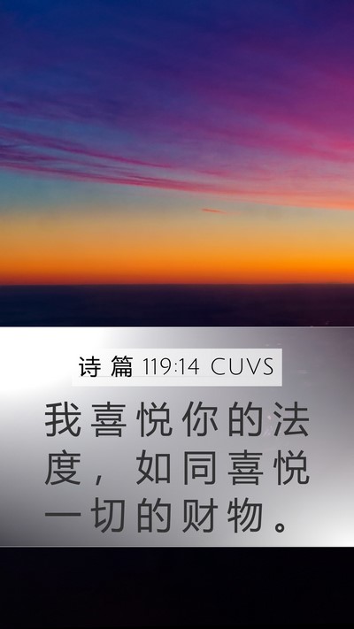 诗 篇 119:14 CUVS Bible Verse Image
