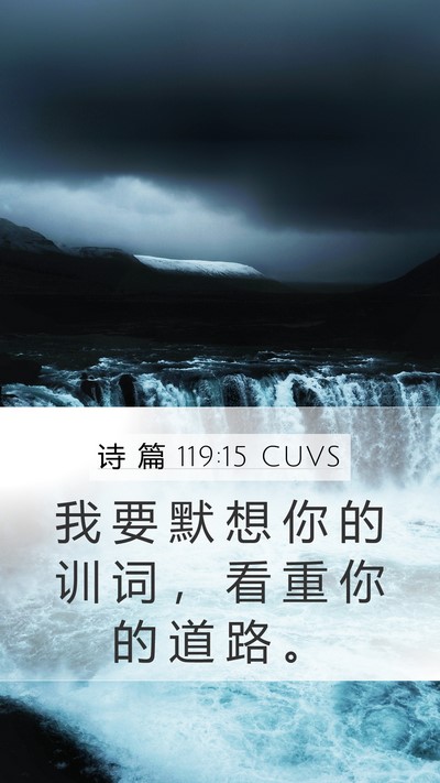 诗 篇 119:15 CUVS Bible Verse Image